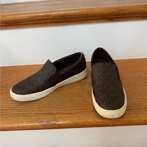 Michael Kors Men's Dark Brown Logo Slip-On Sneakers
